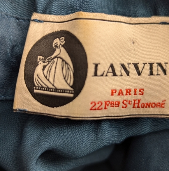 Lanvin Paris Teal Halter Top Ribbon Tie Straps Draped Open Back Size 40 - Picture 6 of 10